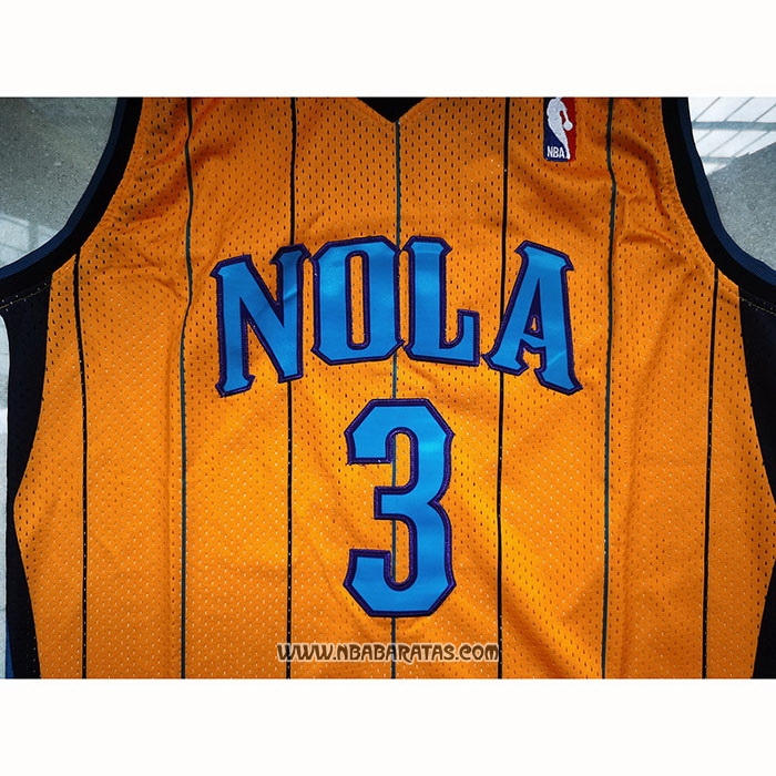 Camiseta Charlotte Hornets Chris Paul #3 Mitchell & Ness 2010-11 Amarillo